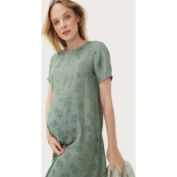 green emerald velvet dress Sage Floral Sanna Maternity & Nursing Wrap Dress – Special Addition main image 1